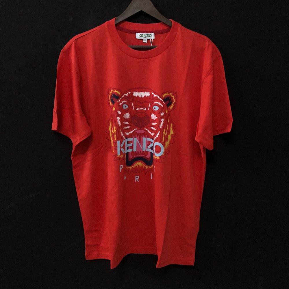 Kenzo Men Chest Print Tiger Red T-Shirt "XXL"